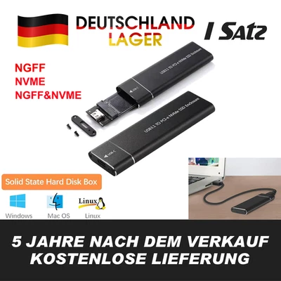 M2 SSD-Gehäuse M.2 NVMe NGFF Gehäuseadapter 10Gbps PCIe SSD USB 3.1 Adapter - Bild 1 von 4