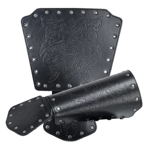 HiiFeuer Wikinger Fenrir Stulpe Mittelalter Kunstleder Arm Rüstung Ritter Armschiene... - Bild 1 von 6