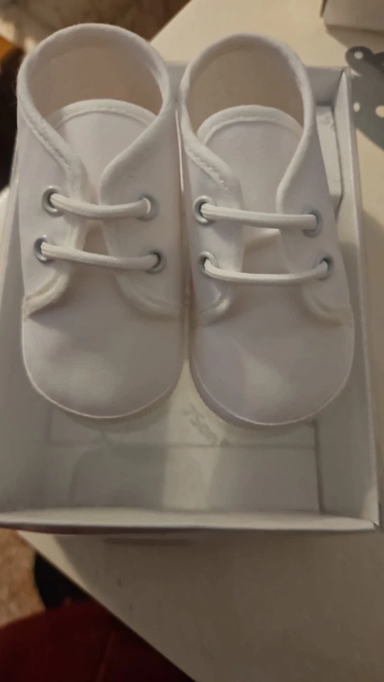 Scarpine da Battesimo Maschietto Taglia 17 Bianco - Immagine 1 di 1