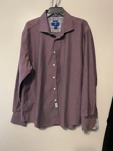 Egara Men’s Dress Shirt Men's XXL Red Blue PLAID flip cuffs Sells Retail $104.99 - Picture 1 of 6