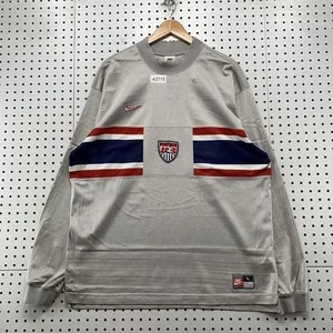 Vintage 90er Nike USA US Fußball Goalie Trikot Herren Large grau Langarm Made USA  - Bild 1 von 12