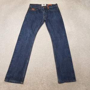 Superdry Hombre Jeans 32x34 Azul Seco Slim Recto Naranja Denim Botón Mosca W32 L34 - Imagen 1 de 11