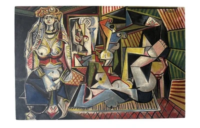 Pablo Picasso Artist Oil Painting Canvas Signed Stamped Hand Handmade Vintage - Image 1 of 4