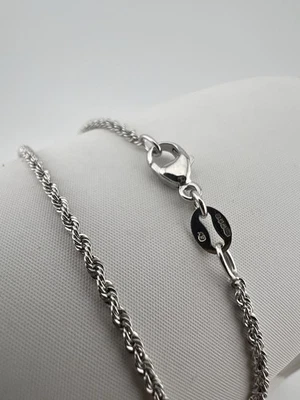 Твердая платиновая 18-дюймовая веревочная цепь - Платиновая канатная цепь шириной 1,7 мм - Распродажа в Великобритании - Изображение 1 из 4