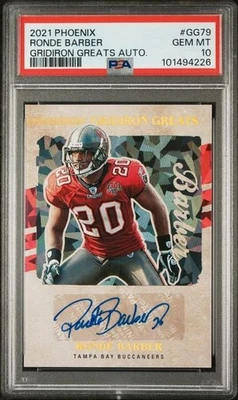 🔥PSA 10🔥2021 Panini Donruss Fútbol RONDE BARBER Phoenix Gridiron Greats AUTO Foto 1 de 2