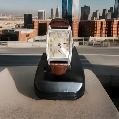 Vintage Sterling Silver Tank Watch. 1800s Made In Germany. Beautiful Time Piece. - image 1 of 4