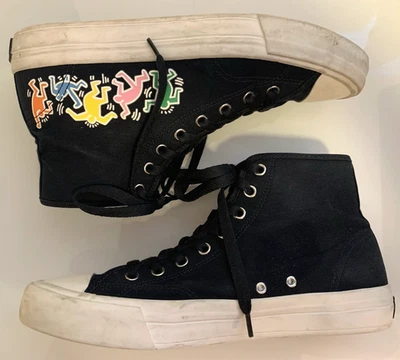 Keith Haring H & M High Top Sneakers Black Canvas Men's Size 8.5 VG+++ - Image 1 of 4