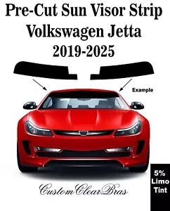 Pre-cut Sun Visor Strip 5% Limo Window Tint For 2019 2024 2025 Volkswagen Jetta - Picture 1 of 1