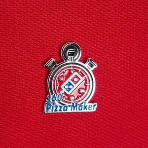 Dominos Pizza Hat Pin 60 Second Pizza Maker Lapel Enamel Red Blue Logo Stopwatch - Picture 1 of 9