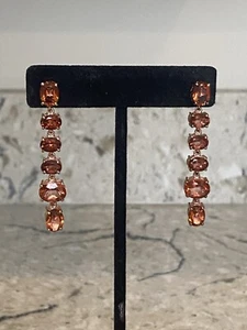 NYC II Rose Gold Sterling Exotic Sunset Quartz Drop Earrings - Picture 1 of 16