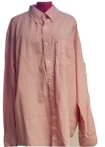 Izod Premium Essentials Mens Pink Salmon Button Down Shirt 2XLT Long Sleeve - Picture 1 of 12