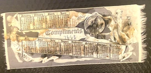 Antique 1906 Silk Advertising Calendar - National Ribbon Co. - Great Graphics - Picture 1 of 4