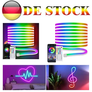 24V Neon LED Streifen Stripe RGB Flex Schlauch Lichtband Bluetooth-APP Dimmbar - Bild 1 von 12
