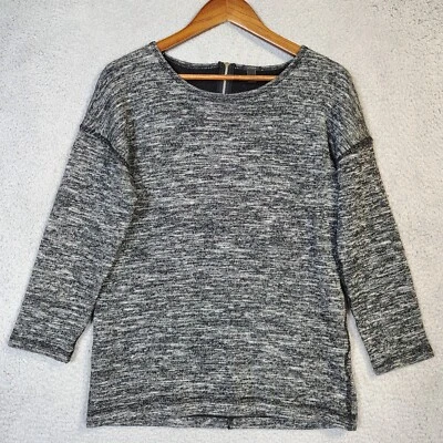 Suéter feminino J.Crew pequeno urze cinza malha manga 3/4 túnica top preppy aconchegante - Imagem 1 de 4