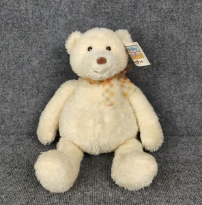 Animal Alley Bear Plush Toys R Us New Tags 18" Inch Y2K Cream Checkered Bow - Picture 1 of 13