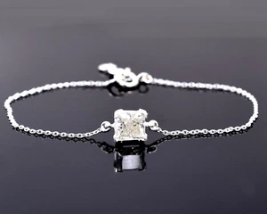 1.10 Ct Diamond Bracelet 925 Silver Certified, Earth mined-Great Shine - Picture 1 of 7