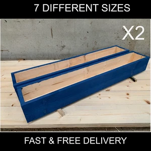 2x Blue Garden Planters Window Box Veg Herb Flower Planters -Fast&Free Delivery - Picture 1 of 6