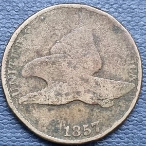1857 Flying Eagle Cent 1c Circulated #78484 - Picture 1 of 2