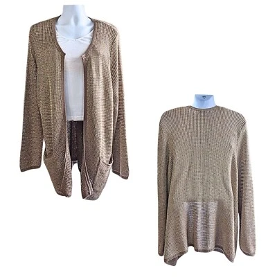 Increíble Cárdigan Lurex Cota Malla Crochet Y2K De Colección Nuevo Sin Etiquetas Y2K JESSICA LONDON Talla 26/28 Foto 1 de 4