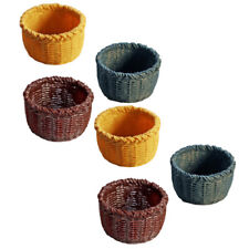 Set of 6 Mini Woven Baskets for Dollhouse Miniature Decor