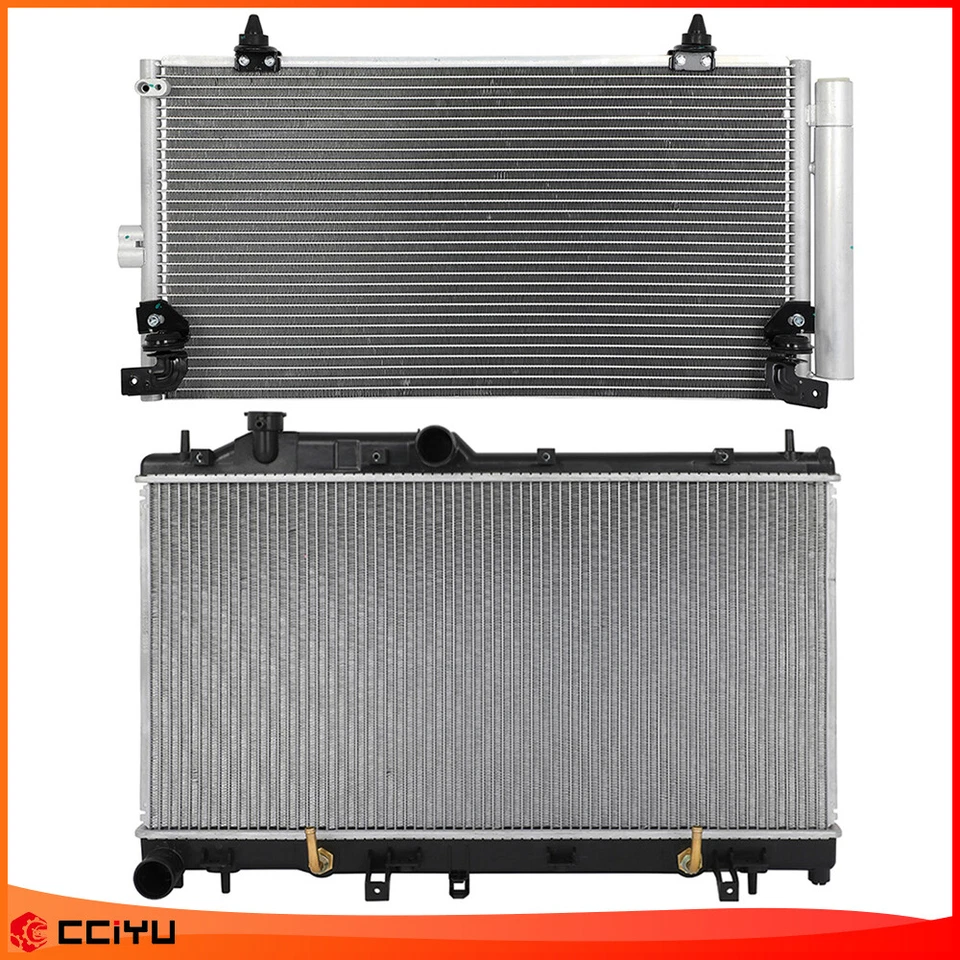 Assembly Aluminum Radiator & A/C Condenser For 05 06-2009 Subaru Legacy Outback Foto 1 de 4