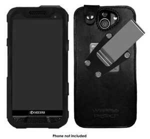 Kyocera DuraForce Pro 2 Lederrahmen Passtasche mit 4-Wege Verschluss Gürtelclip - Bild 1 von 10