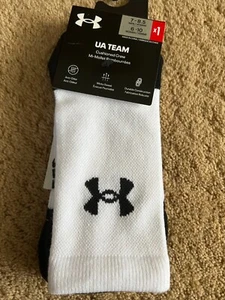 Calcetines de tripulación Under Armour UA Team cojín blancos negros talla mediana 1 par - Imagen 1 de 6