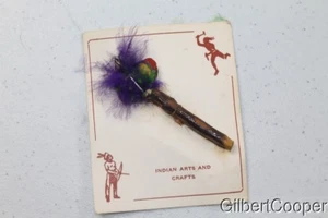 MINIATURE PAINTED WOODEN AND FLINT CLUB - Picture 1 of 3