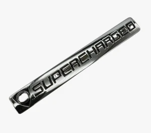 CHROME/BLACK METAL SUPERCHARGED ENGINE RACE MOTOR SWAP BADGE FOR TRUNK DOOR B - Picture 1 of 1