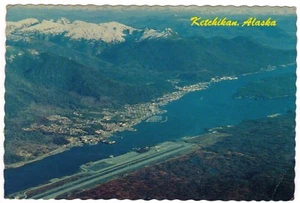 Vintage Postcard Alaska Ketchikan aerial view City 1975 Post R W Pickrell photo - Picture 1 of 2