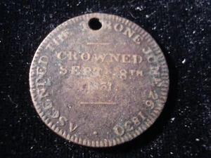 William And Adelaide Ascended The Throne 1830 Crowned 1831 Medal Token (SA02) - Picture 1 of 2