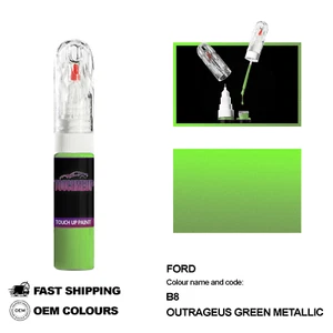 FOR FORD OUTRAGEUS GREEN MET B8 Touch Up Paint Pen Brush Fix Kit Scratch Chip - Picture 1 of 8