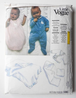 Little Vogue 1090 pattern Baby Layette kimono jumpsuit gown blanket CUT Complete - Image 1 of 2