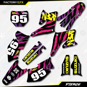 Black Yellow Retro Fierce Racing Graphics Kit fits 04-06 Suzuki RMZ250 RMZ 250 - Foto 1 di 5