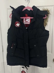 Canada Weather Gear Women Size L Puffer Vest Black Waterproof Zip Pockets NWT - Picture 1 of 22