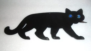 **REDUCED TO SELL** Antique Black Cat Scarer Glass Marble Eyes Sheet Metal - Picture 1 of 3