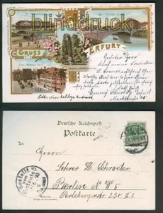 Erfurt farb-Litho-AK 4 Ansichten 1898 (d4824) - Bild 1 von 1