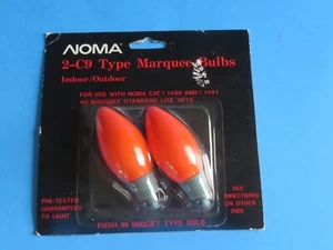 Noma 2-C9 Type Marquee Bulbs Orange Push in Midget Type; Hard to Find/NOS - Picture 1 of 2