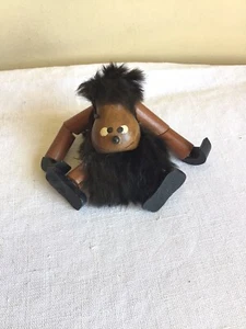 Vintage dänisches Kay Bojesen Design Teakholz pelziger Affe handgefertigtes Spielzeug - Bild 1 von 4
