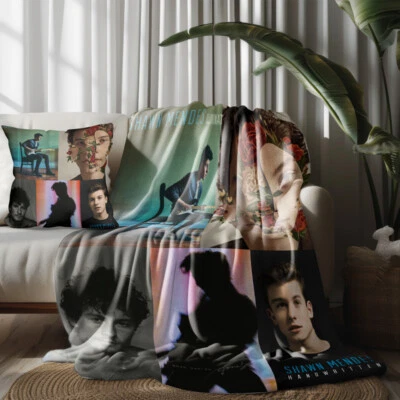 Throw Blanket and Pillowcase Set of 2，Shawn Mendes Thin Bed Couch Decor Gifts - Image 1 of 4