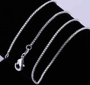 Sterling Silver 1.2mm BOX Chain Necklace 925 Italy 16", 18", 20", 22", 24" Nice - Picture 1 of 3