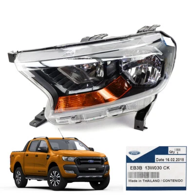 Fits Ford Ranger XLT 2.2 3.2 2015 19 Lh Head Lamp Light Black Orange - Image 1 of 4