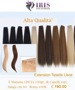 Hair Extension Tessitura 100 Grammi Iris capelli veri naturali Remy 55 cm - Picture 1 of 44