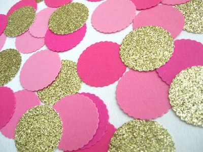  Confeti 1" Círculos de Papel Oro Rosa Brillante Boda Cumpleaños Fiesta Decoración Foto 1 de 3