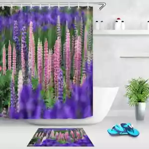 Revestimiento de cortina de ducha de poliéster impermeable de lavanda resistente al agua - Imagen 1 de 8