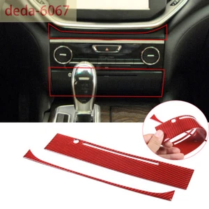 Fit for Maserati Ghibli 2014-2015 Red Carbon Fiber Central Control CD Panel Trim - Picture 1 of 8