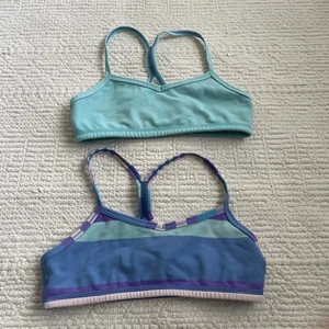 Ivivva by Lululemon Girls Size 6 Lot of 2 Sport Bras, Racer Backs Blue Green - Picture 1 of 9