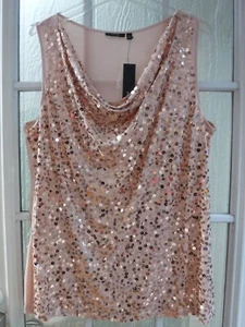 APT.9 Sequined Cowl Neck Sleeveless Top Women XL ~NWT~ - Picture 1 of 8