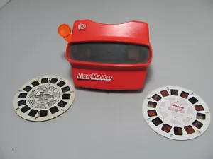 Vintage View-Master Red 3D Slide Viewer With Mixed Slides In Good Condition - Picture 1 of 7