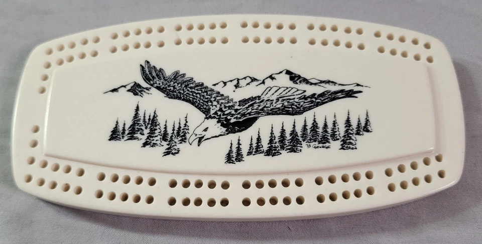 Eagle Handcrafted Pearlite Crib Cribbage Board Canada Marblecraft - Image 1 of 2
